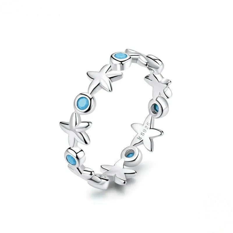 Anillo Estrella Marina Plata