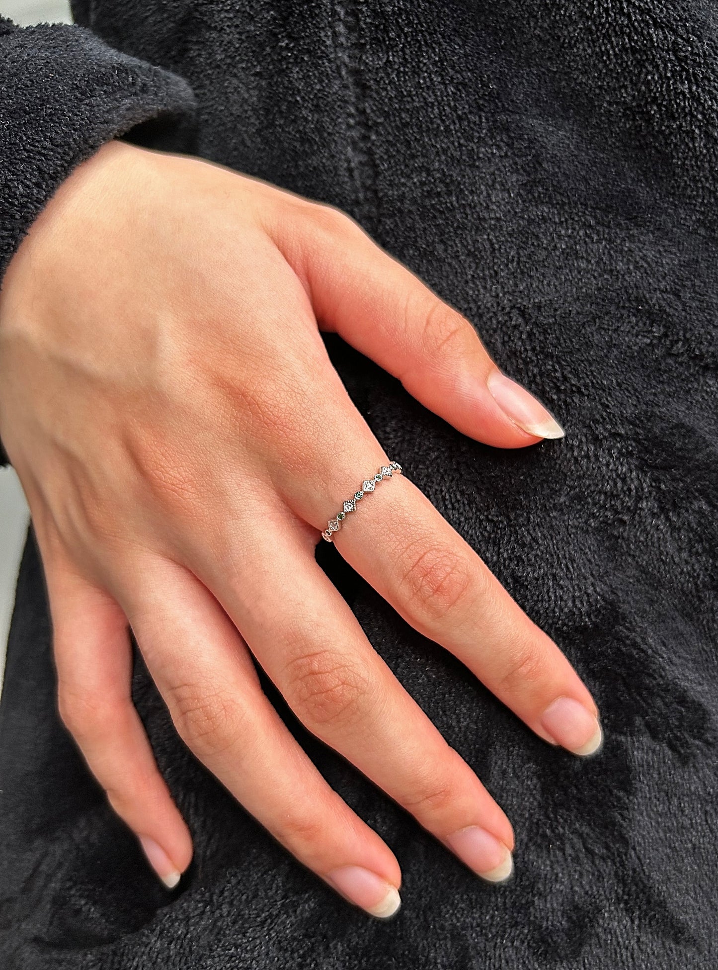 Anillo Foresta Plata Verde