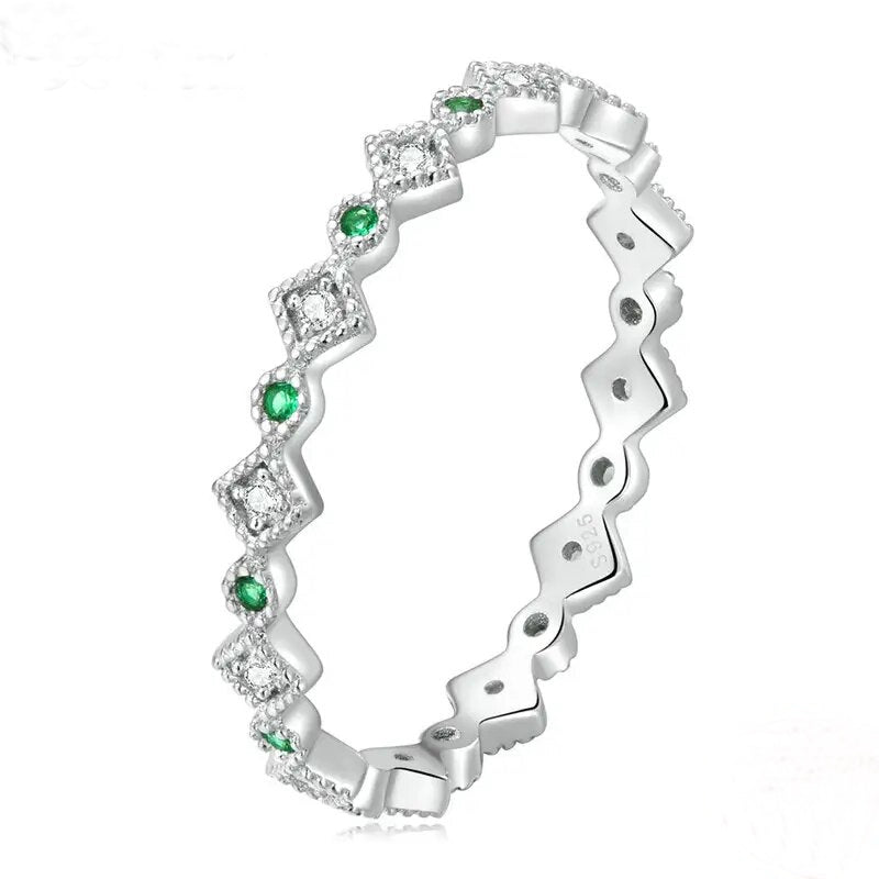 Anillo Foresta Plata Verde