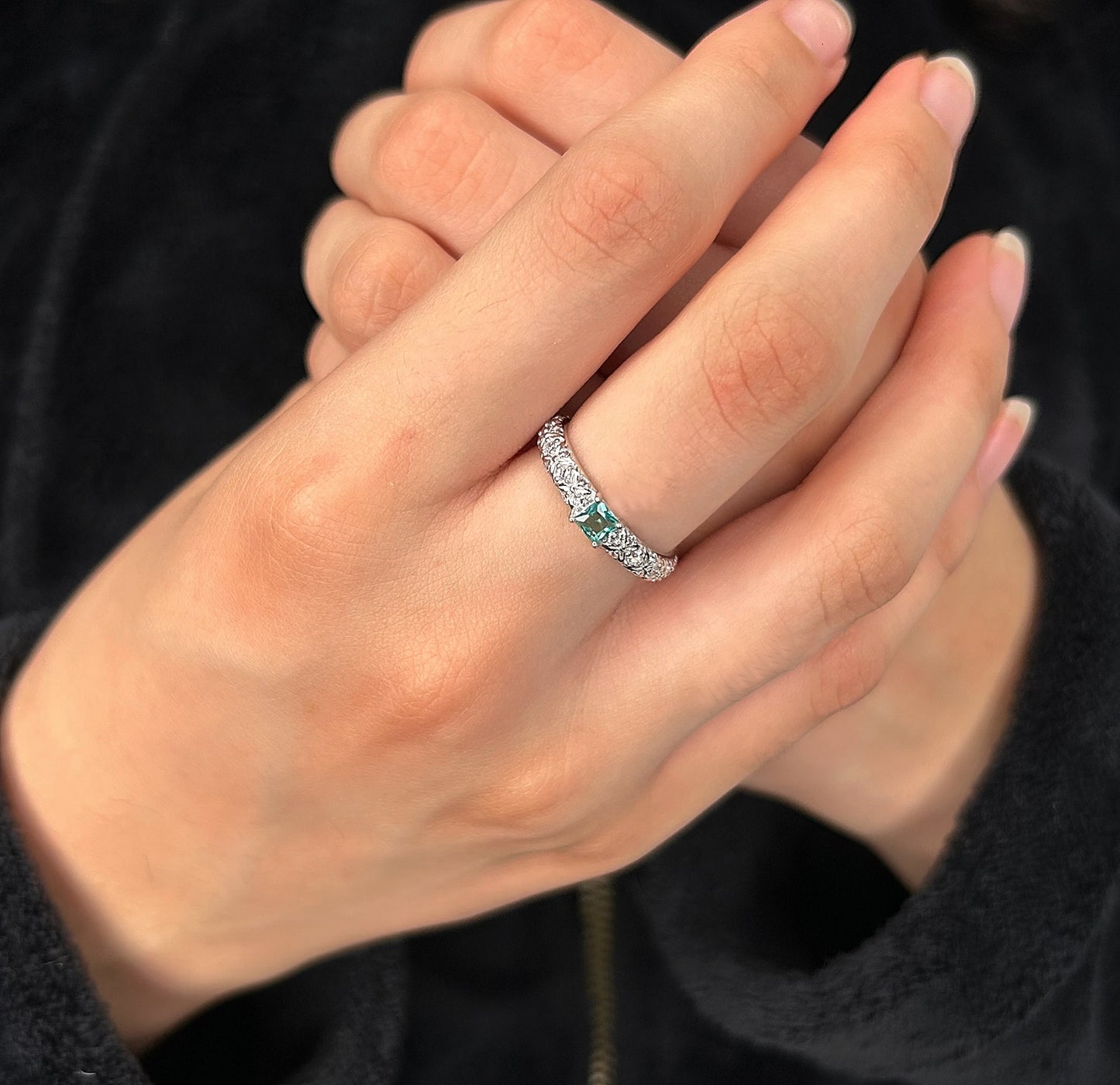 Anillo Cedro Plata Mujer