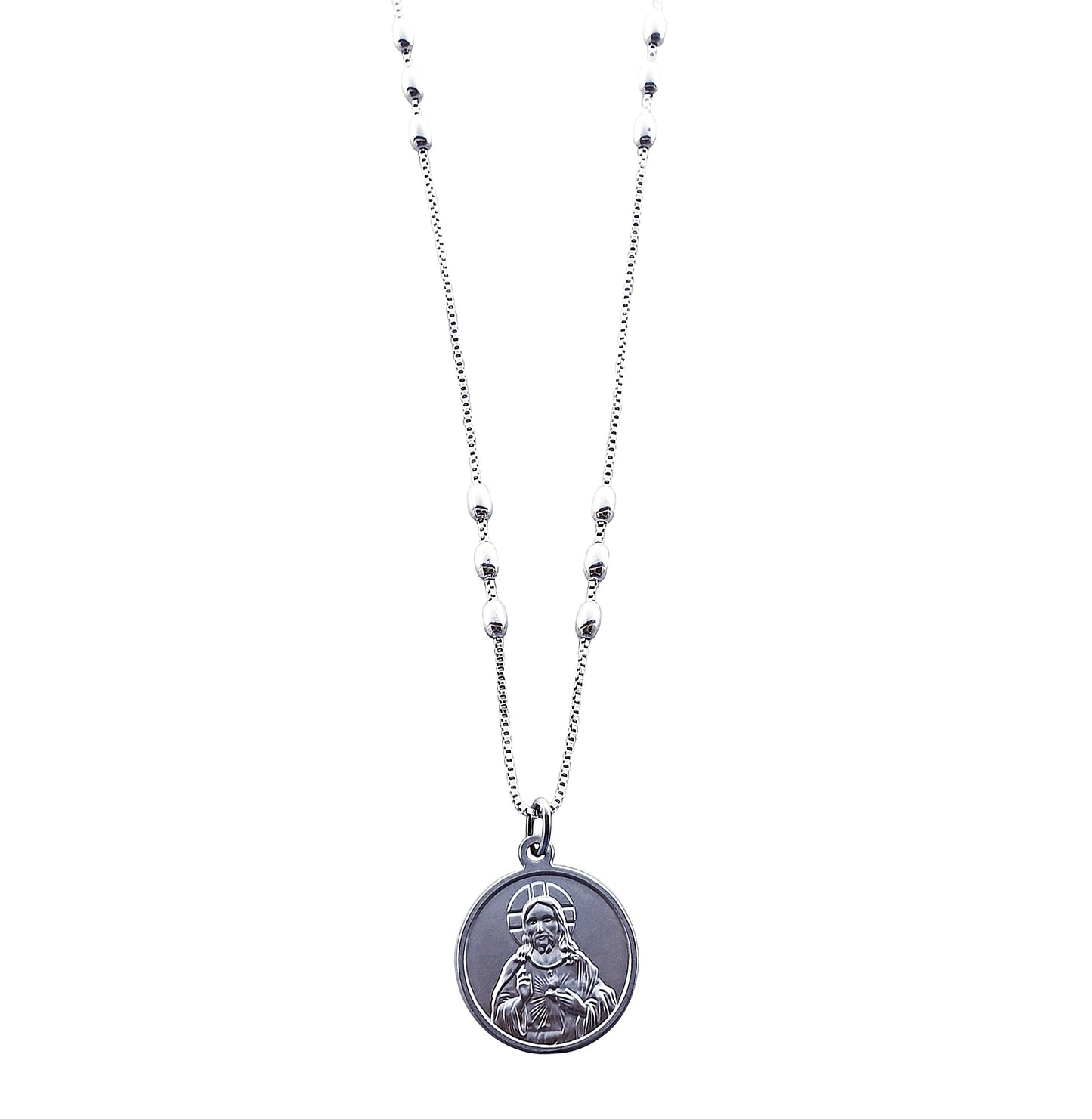 Collar Mujer Plata Sagrado Corazon de Jesus