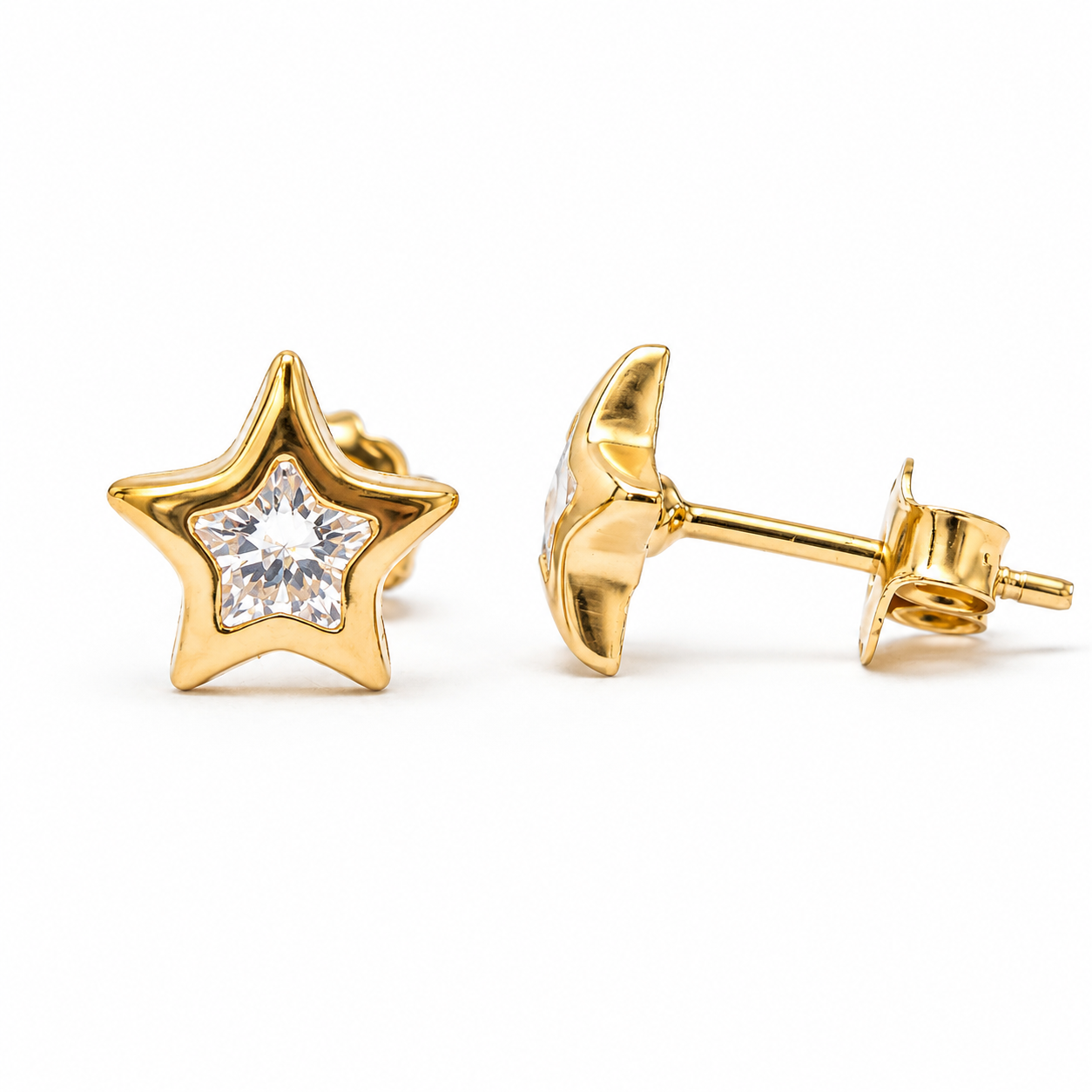 Aros Estrella Oro 18 Kts