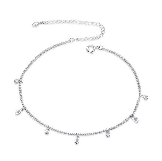 Tobillera Plata Sparkle