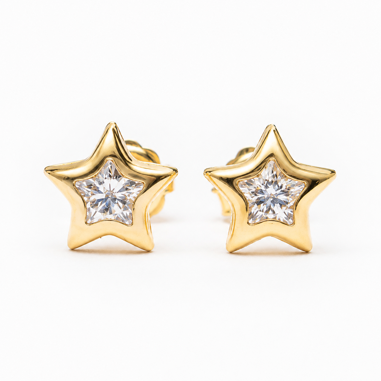Aros Estrella Oro 18 Kts