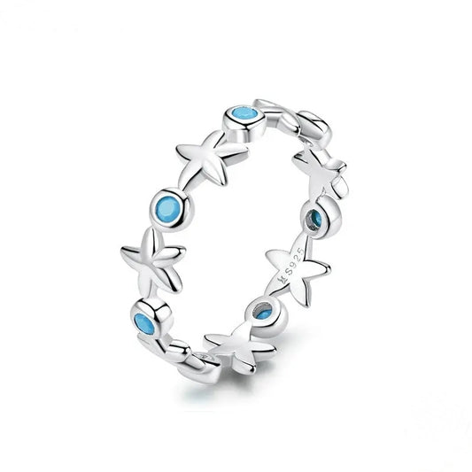 Anillo Estrella Marina Plata