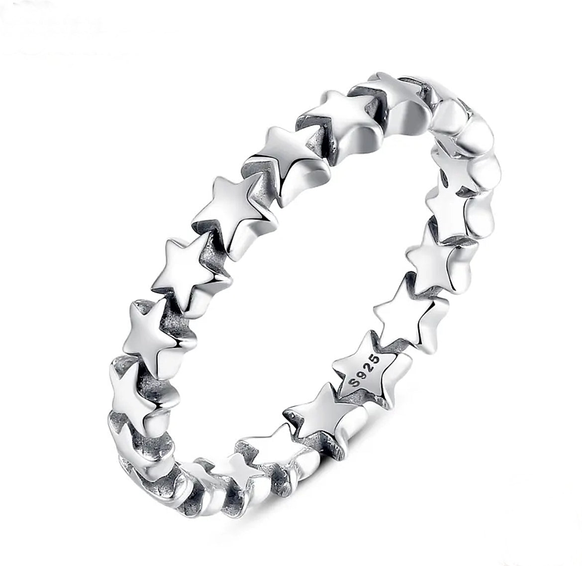 Anillo Eternidad de Estrellas Plata