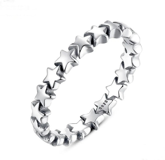 Anillo Eternidad de Estrellas Plata