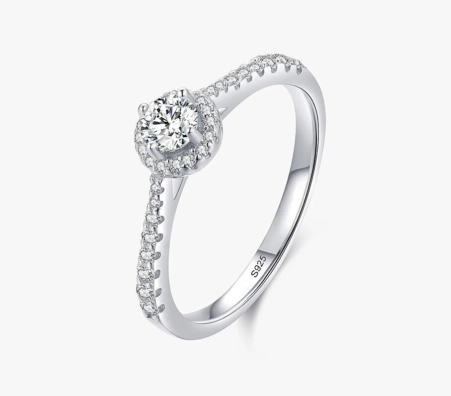 Anillo Solitario Plata