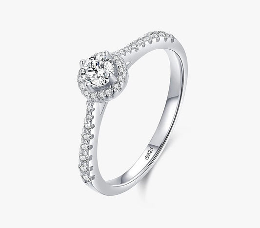 Anillo Solitario Plata