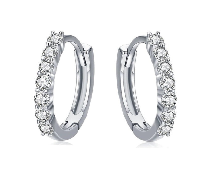 Aros Hombre Argolla Circón Blanco