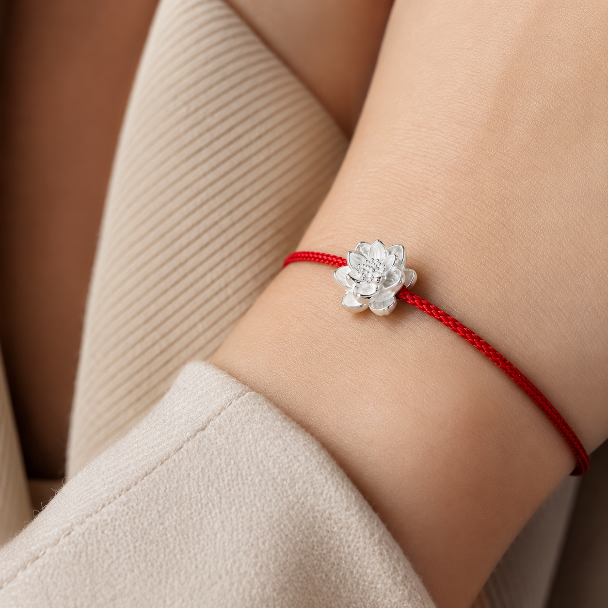 Pulsera Roja Flor de Loto