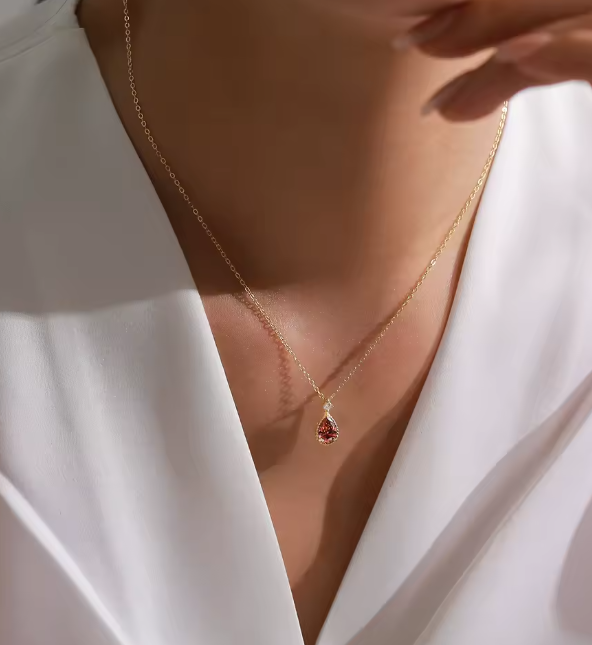 Collar Rodolita Baño de Oro 18 Kts