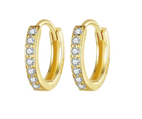 Aros Argolla Circones Baño de Oro 18 Kts