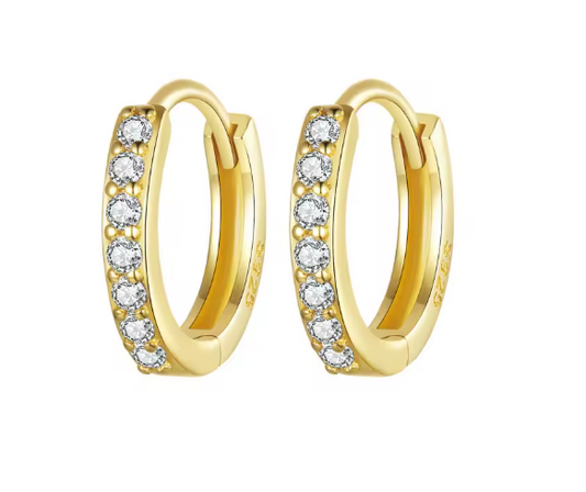 Aros Argolla Circones Baño de Oro 18 Kts