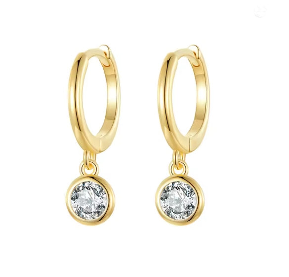 Aros Gemma Baño de Oro 18 Kts