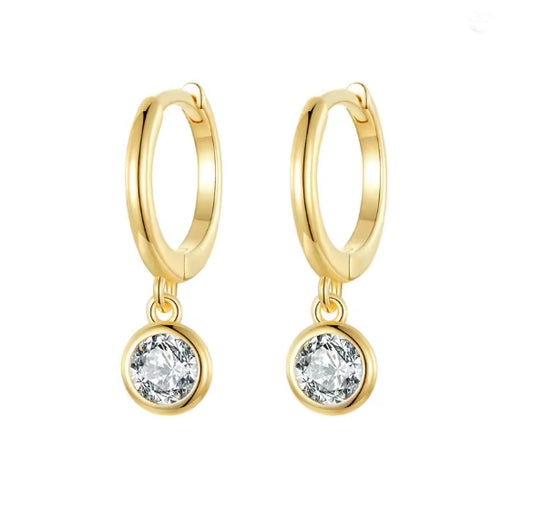 Aros Gemma Baño de Oro 18 Kts