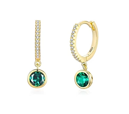 Aros Argolla Circón Verde Vermeil