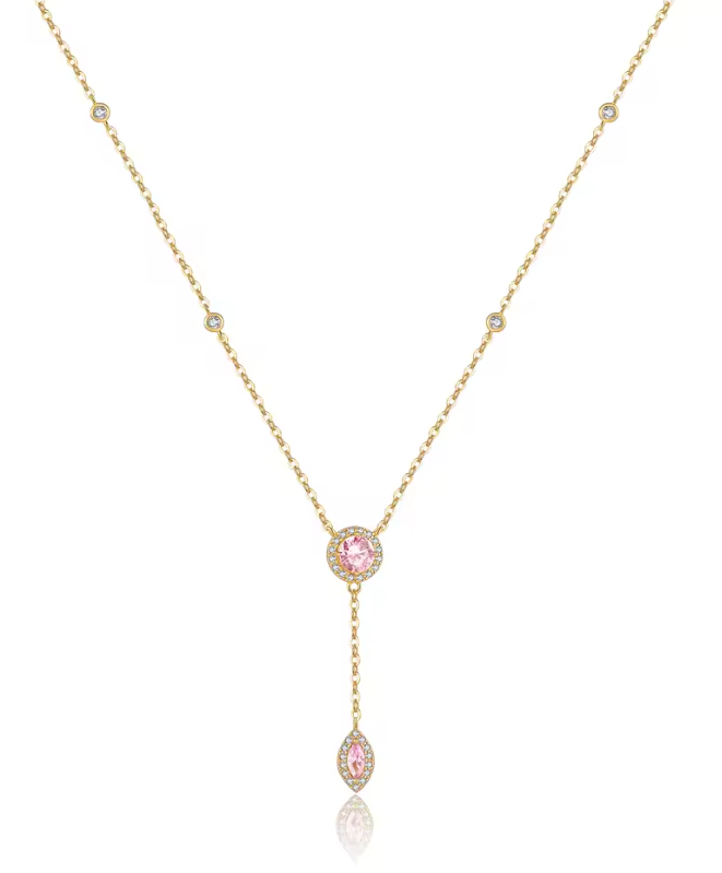 Collar Vicenza Rosa Baño de Oro 18 Kts