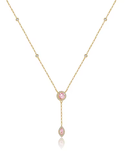 Collar Vicenza Rosa Baño de Oro 18 Kts