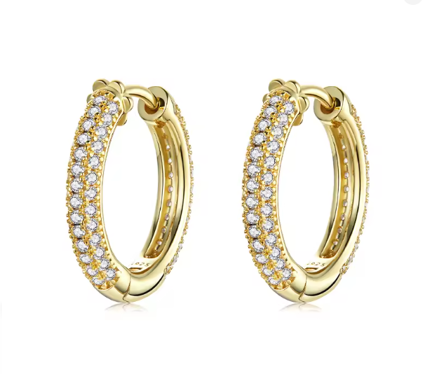 Aros Argolla Loop Baño de Oro 18 Kts