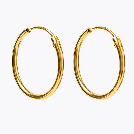 Aros Argolla Tubulares Oro 18 Kts