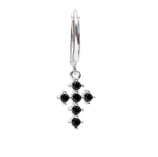 Aros Hombre Cruz Onyx