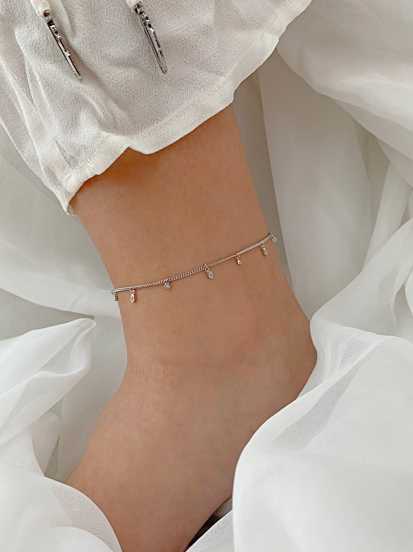 Tobillera Plata Sparkle
