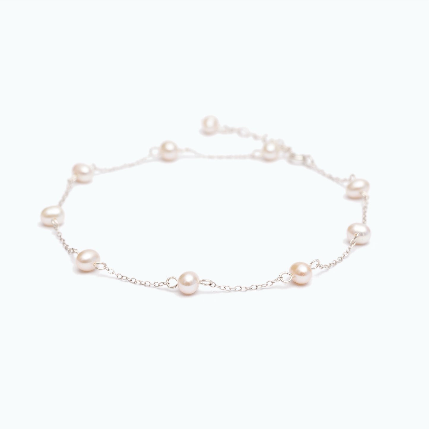 Tobillera Plata Perlas del Mar