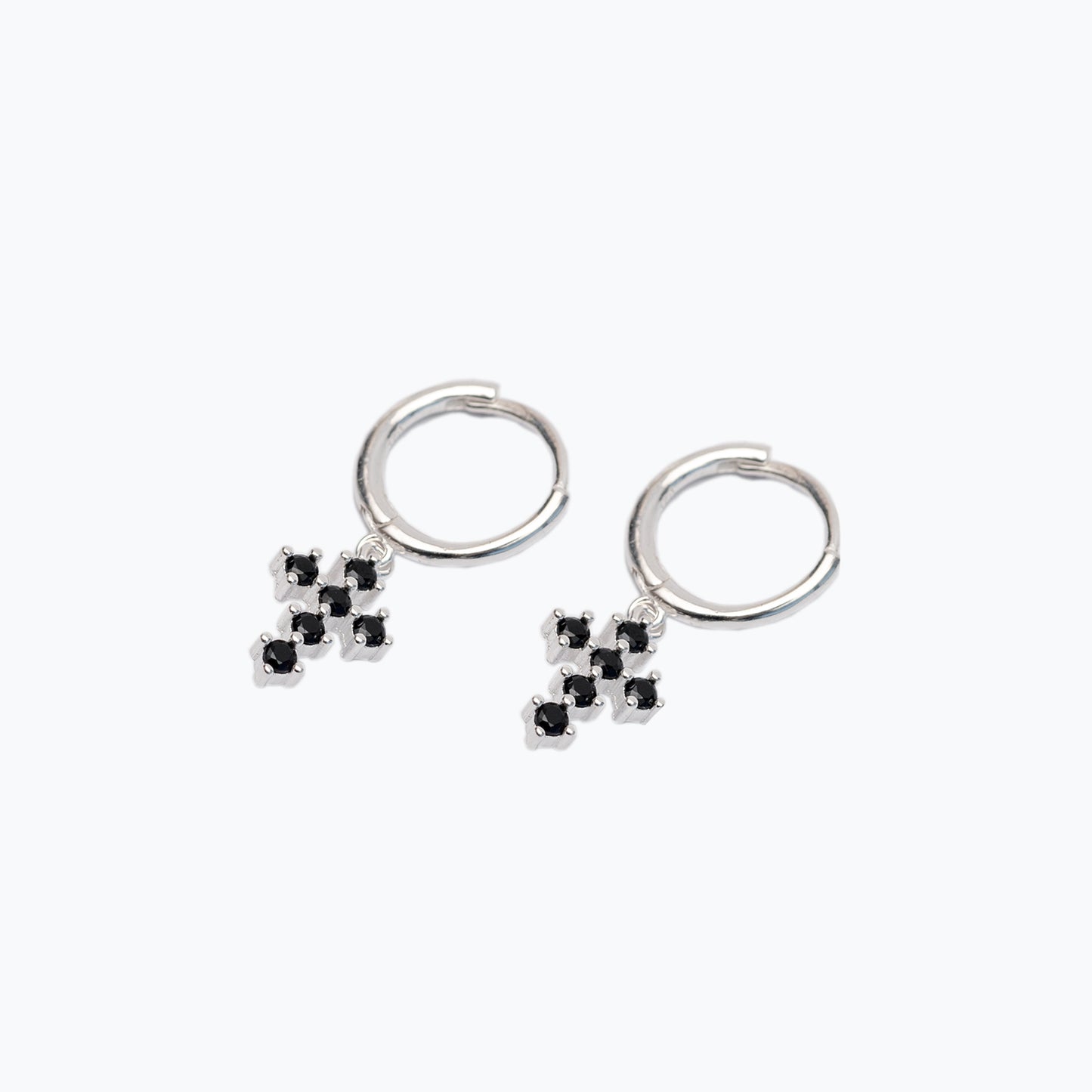 Aros Hombre Cruz Onyx