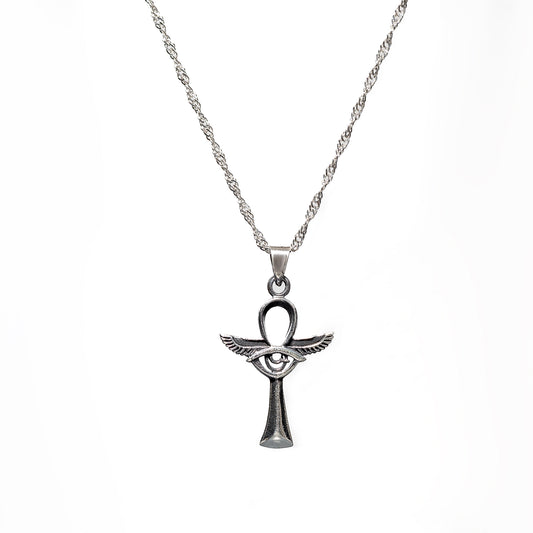 Collar Hombre Cruz Egipcia con Ojo de Horus