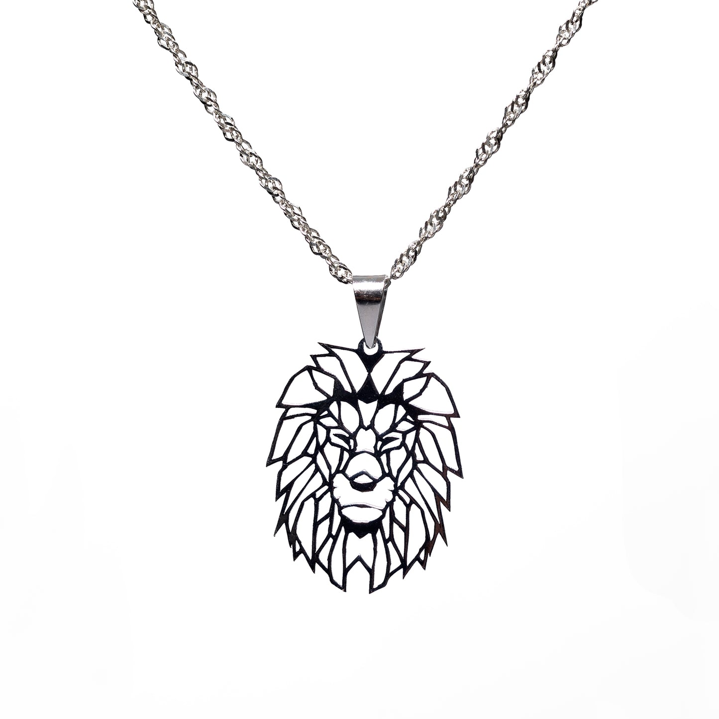Collar Hombre Plata Leon