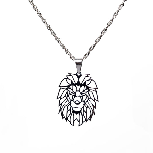 Collar Hombre Plata Leon