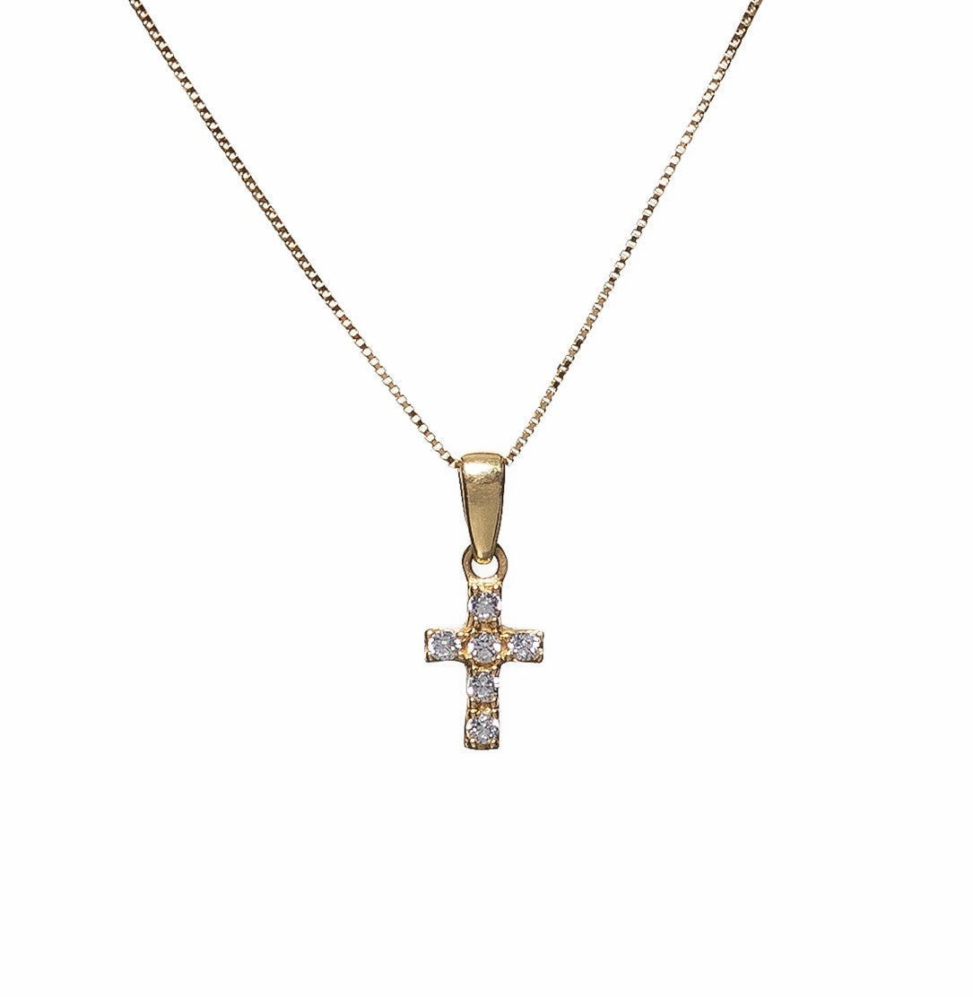 Collar Cruz Oro Amarillo 18 Kts Circones