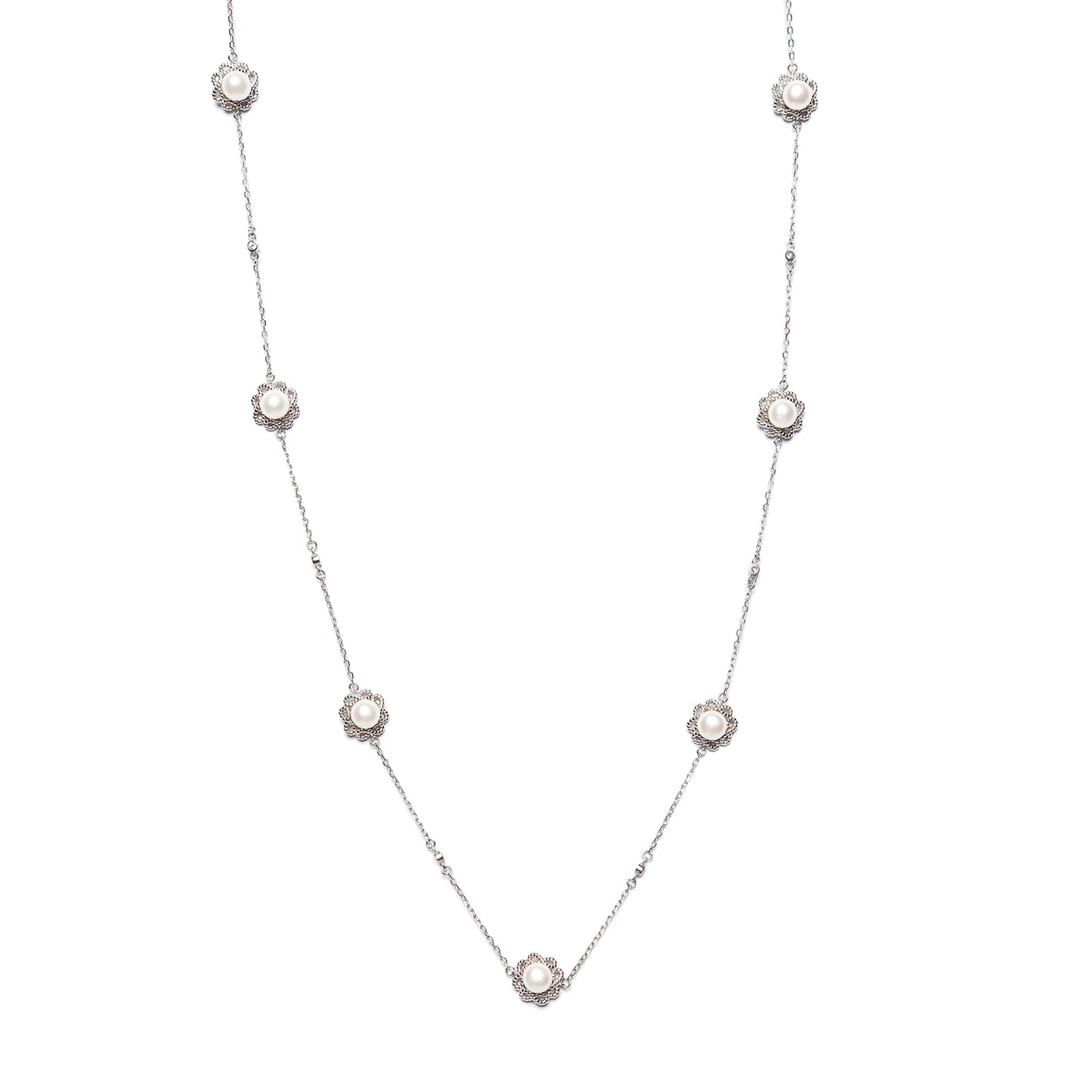Collar Perlas Cultivadas Flor