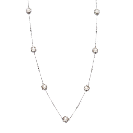 Collar Perlas Cultivadas Flor