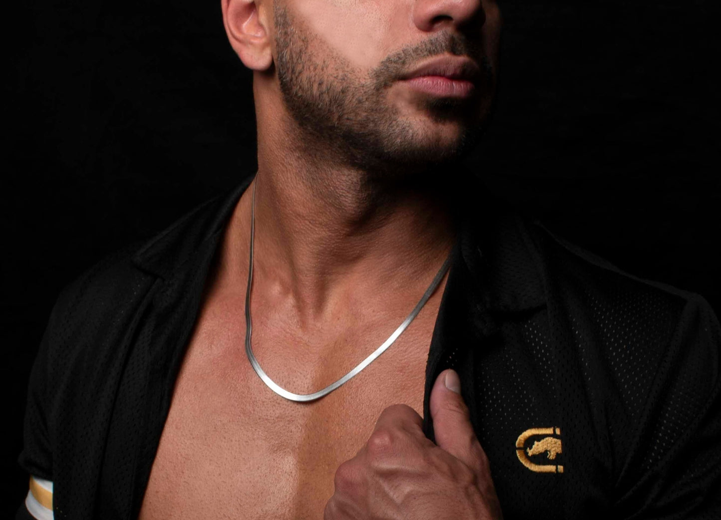 Collar Cinta Plata Hombre
