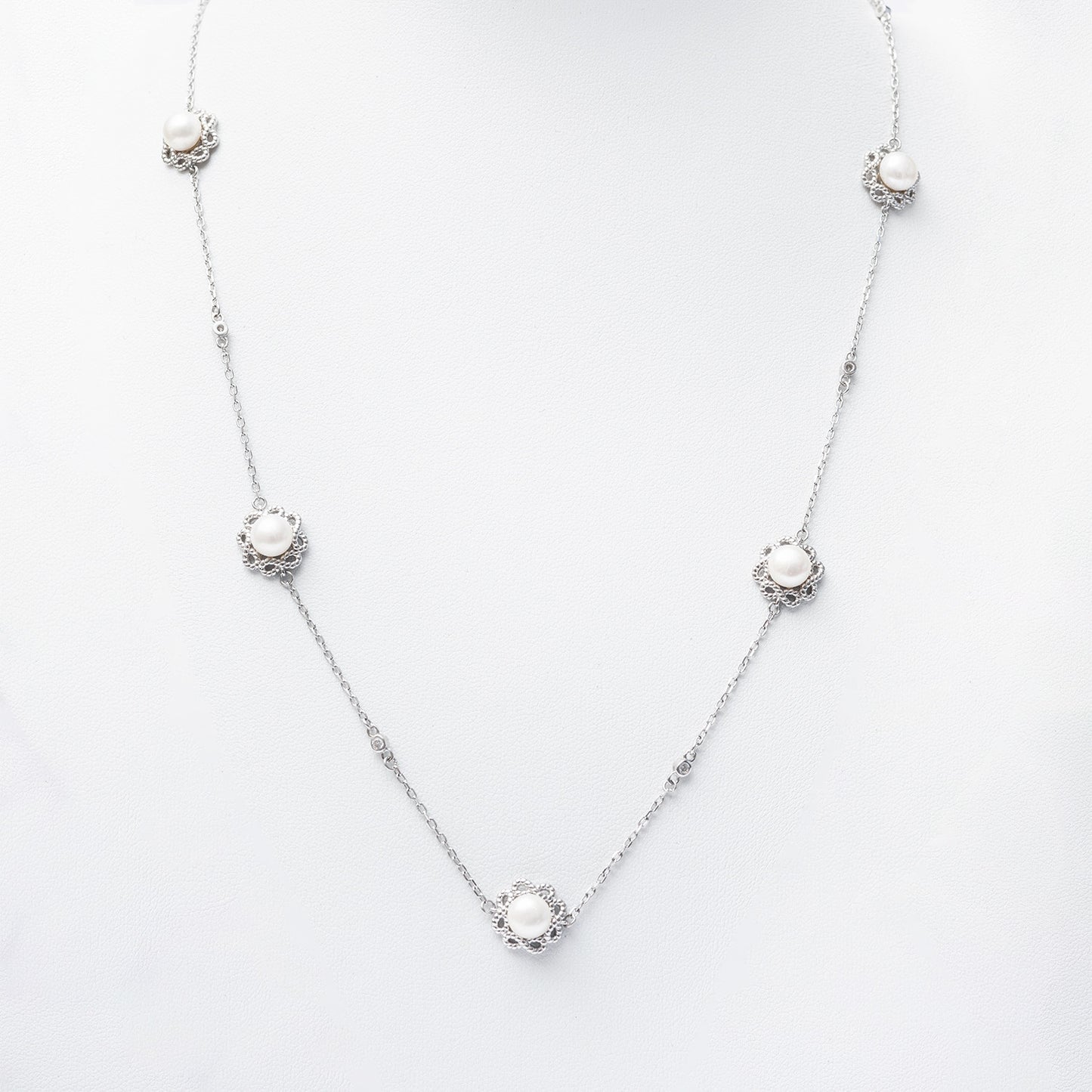 Collar Perlas Cultivadas Flor